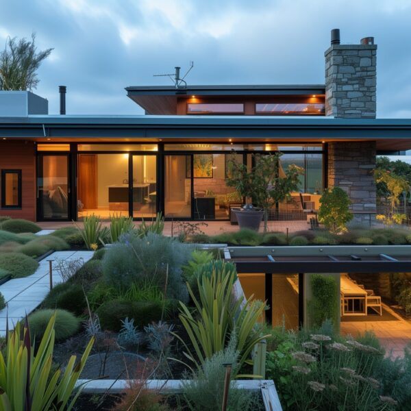 A sustainable craftsman home in Auckland, with a rooftop garden featuring native New Zealand plants